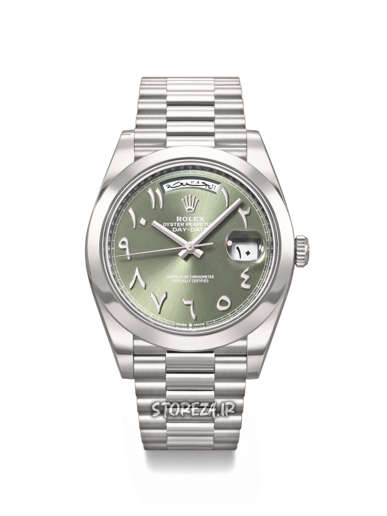 ساعت مچی رولکس دی دیت اتوماتیک عربی صفحه سبز