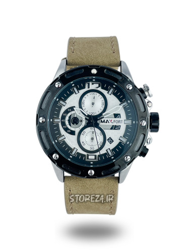 ساعت مردانه مکث فورت کرنوگراف بند چرم مد MX102