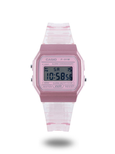 ساعت دیجیتال کاسیو نوستالژی F-91W رنگ صورتی