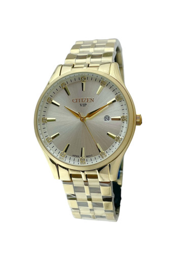 ساعت مردانه سیتیزن vip کد 31625G بند استیل طلایی